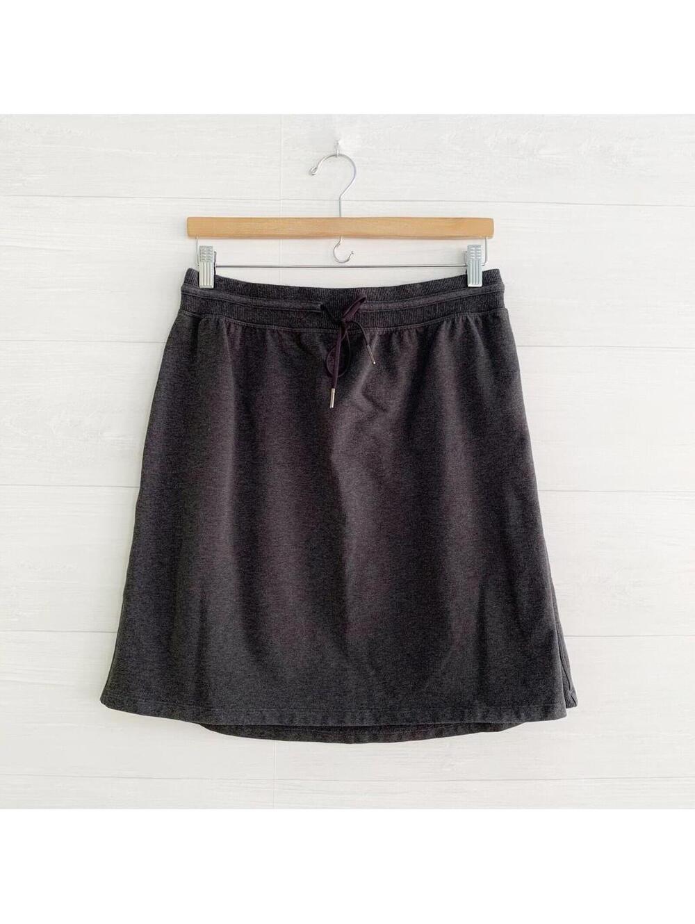Lululemon Start Anew Skirt Charcoal Gray Cotton Terry Pull On Medium